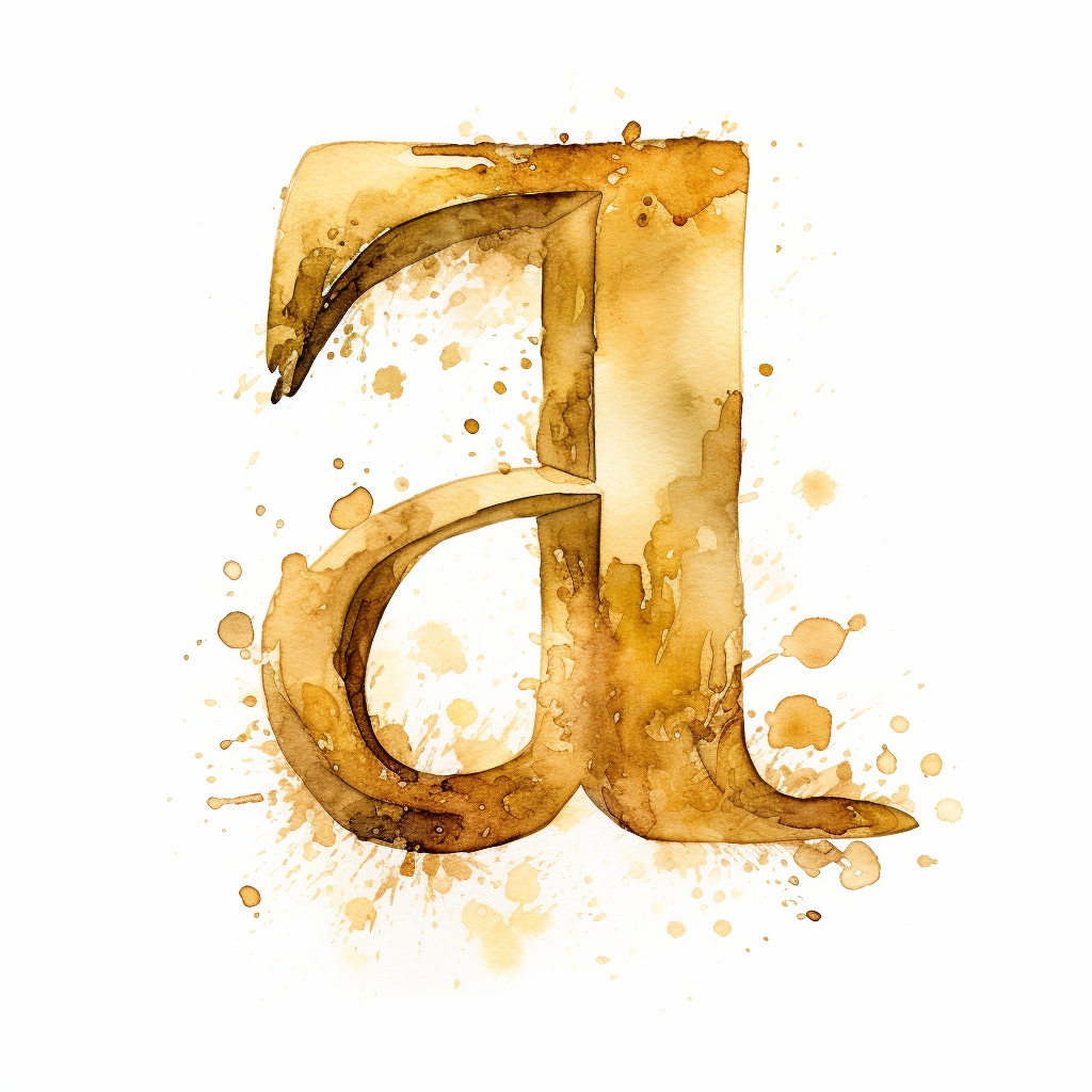 Hand-drawn Alphabet in Gold Paint