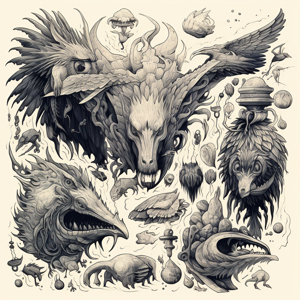 Dark Fantasy Animals Illustration