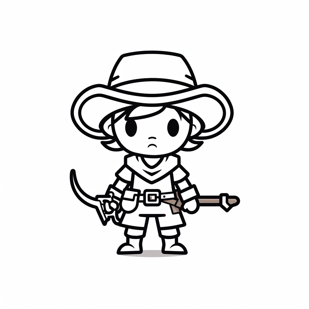 Hand-drawn DND cute cartoon ranger