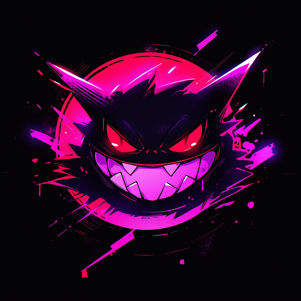 Hand drawn Gengar, Japanese demon