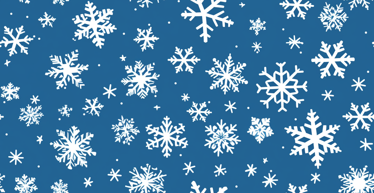 Hand-drawn snowflakes on white background