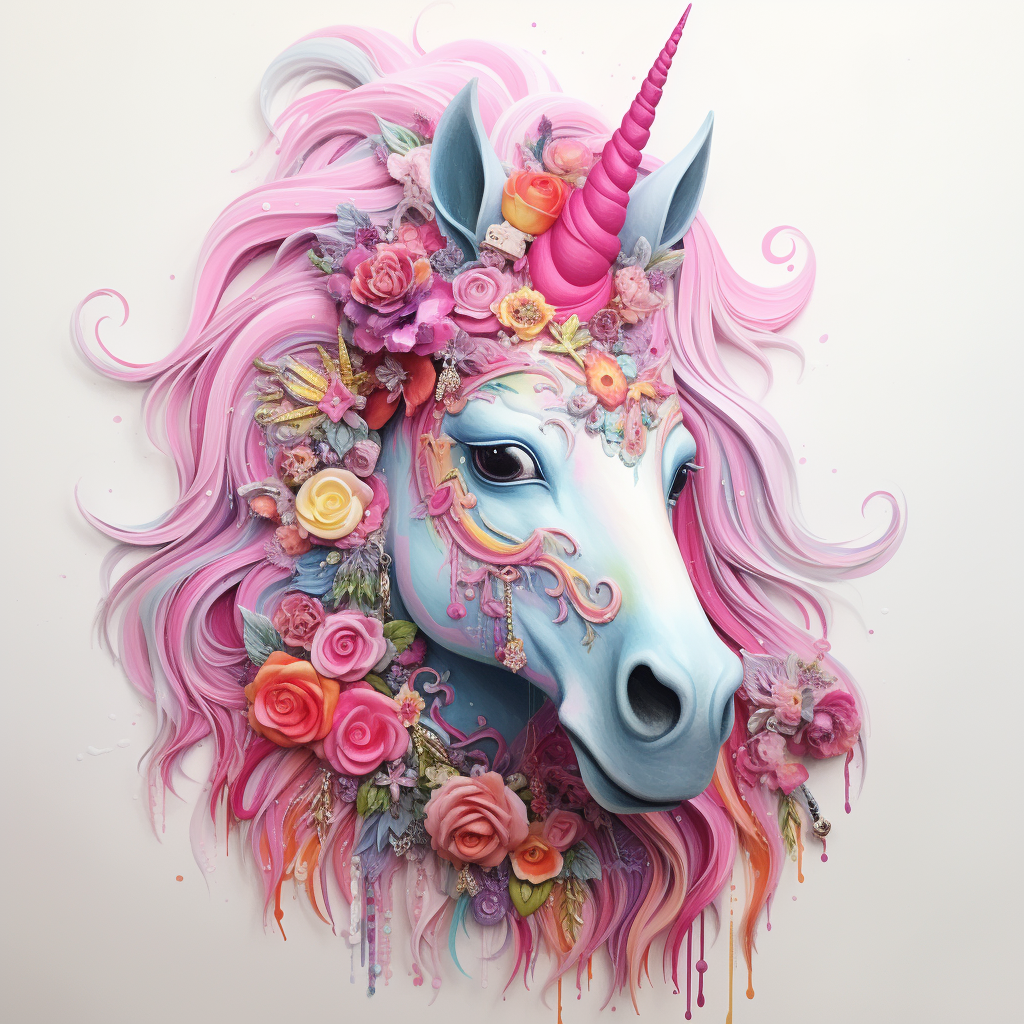 Cute Hand Drawn Unicorn by Girl