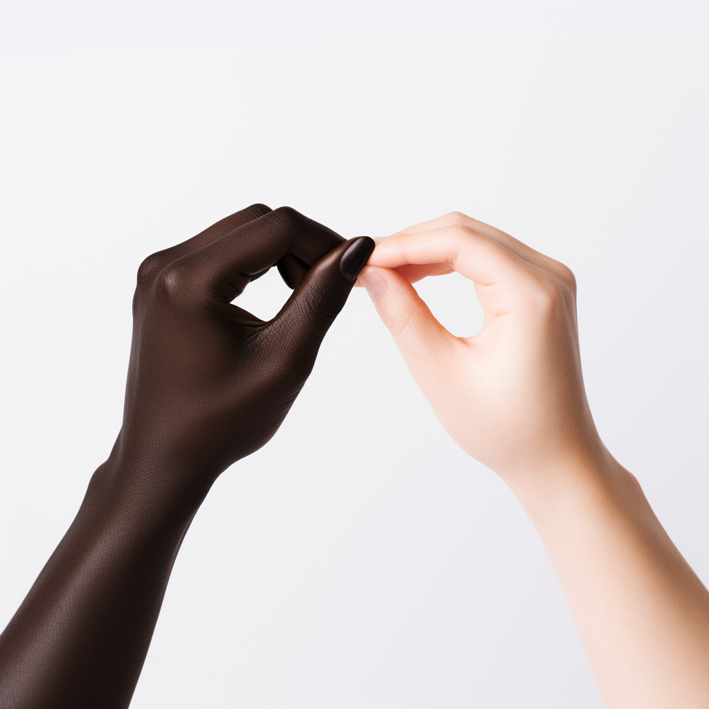 Hand Heart Formation on White and Black Background