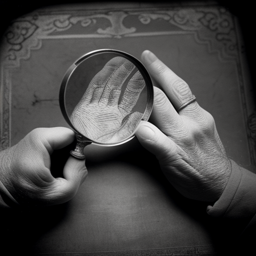 Hand holding magnifying glass