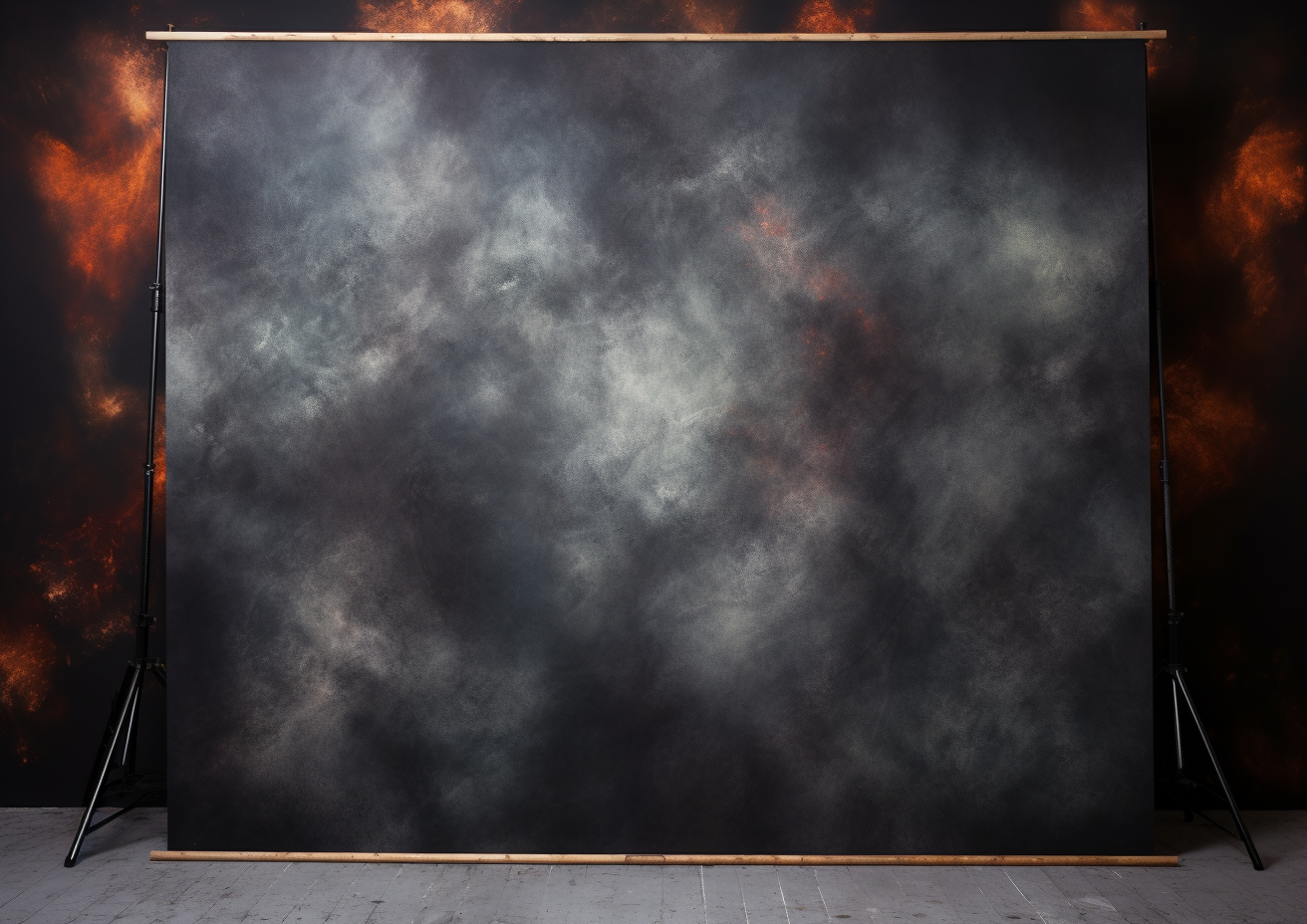 Dark Hand-Painted Photography Backdrop with Lighter Centre