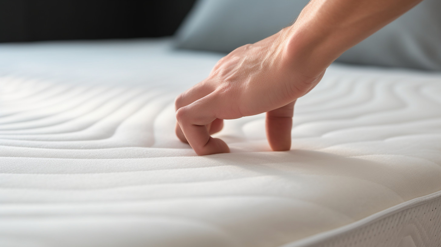 Hand pressing on mattress for comfort