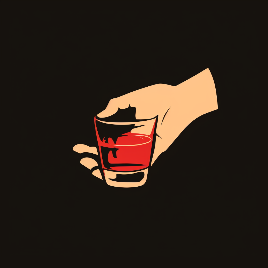 Hand Whisky Glass Logo Minimal