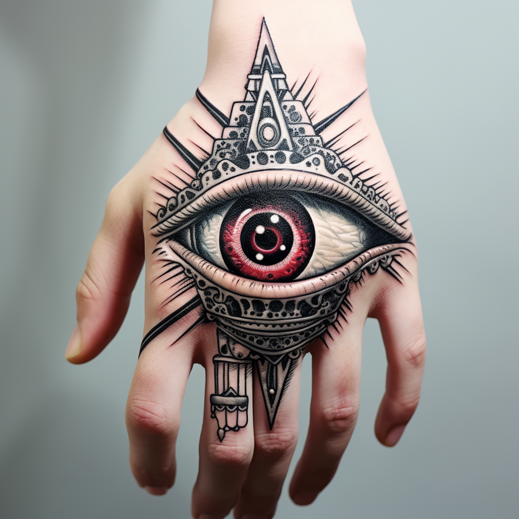 Hand with one eye, illuminati symbolism