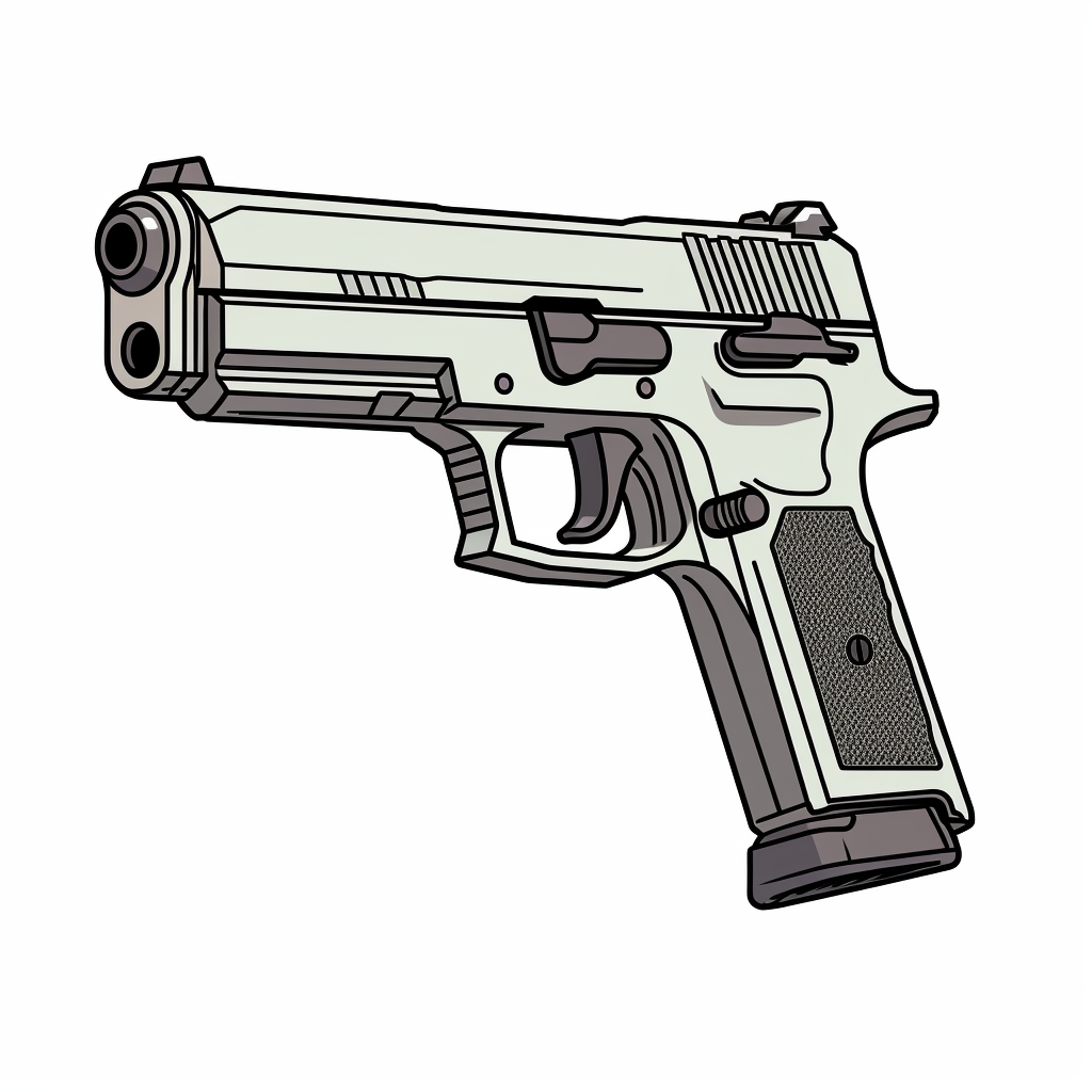 Side view of a hand gun pistol camera