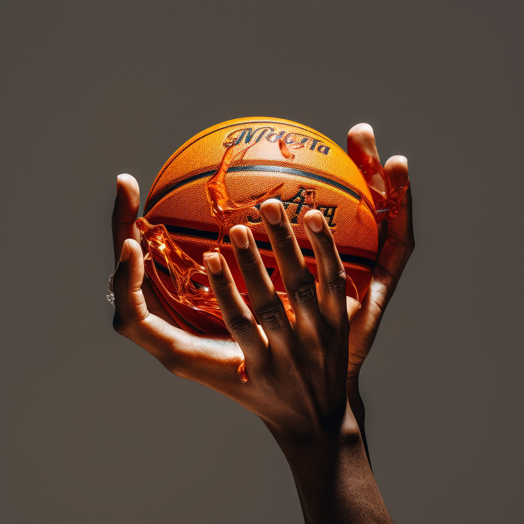 Two hands holding a basketball