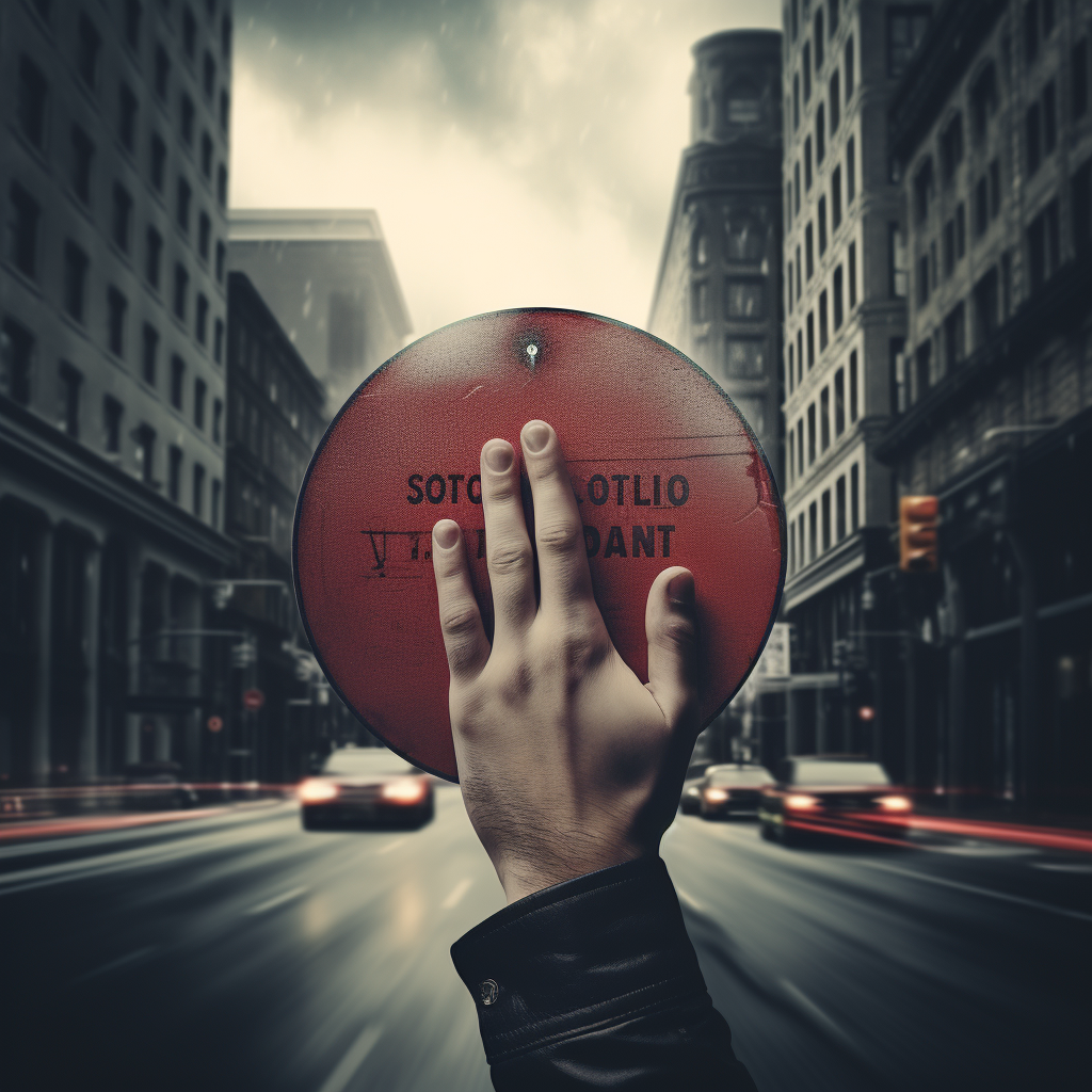 Hands Holding Stop Sign