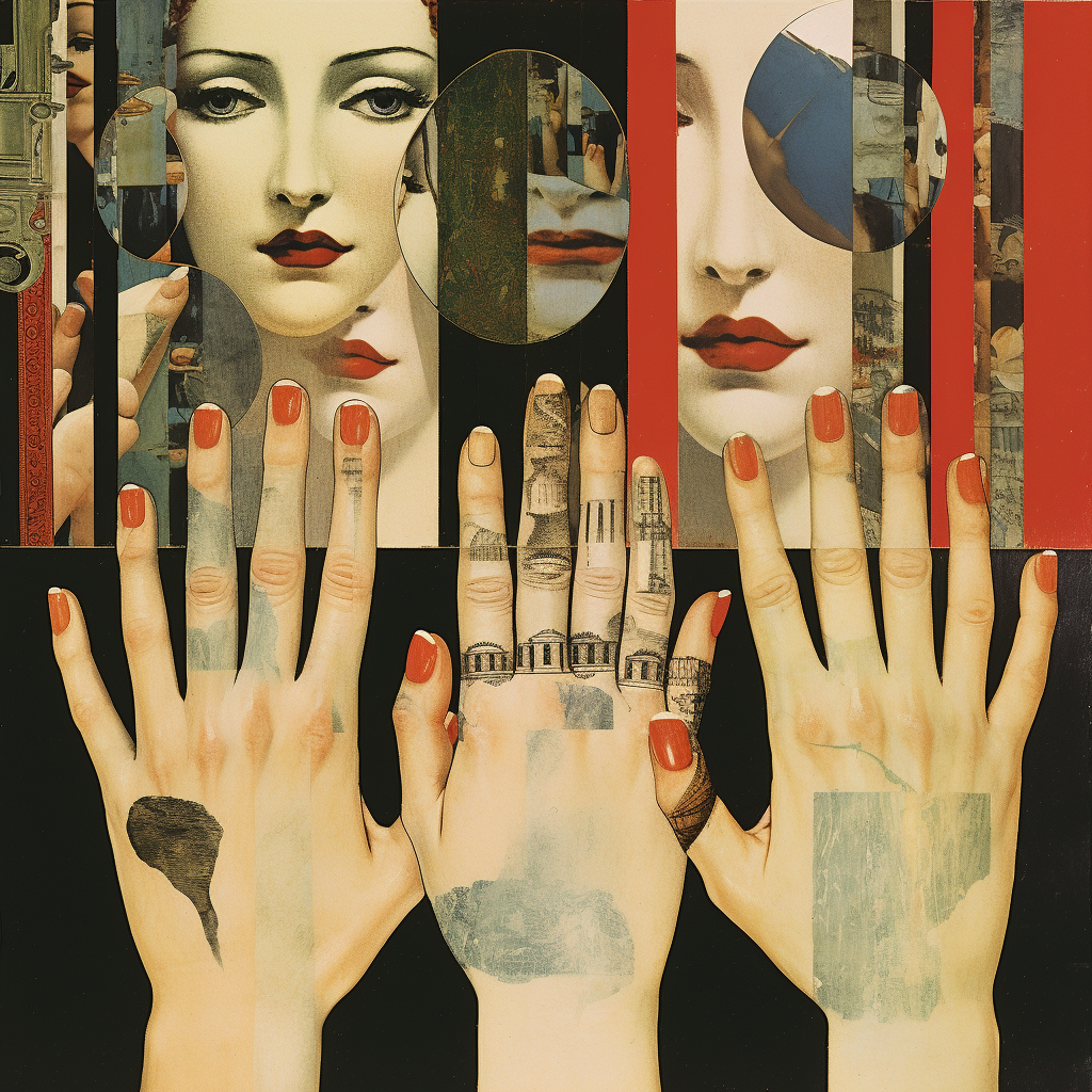 Reflecting hands and mirrors artwork