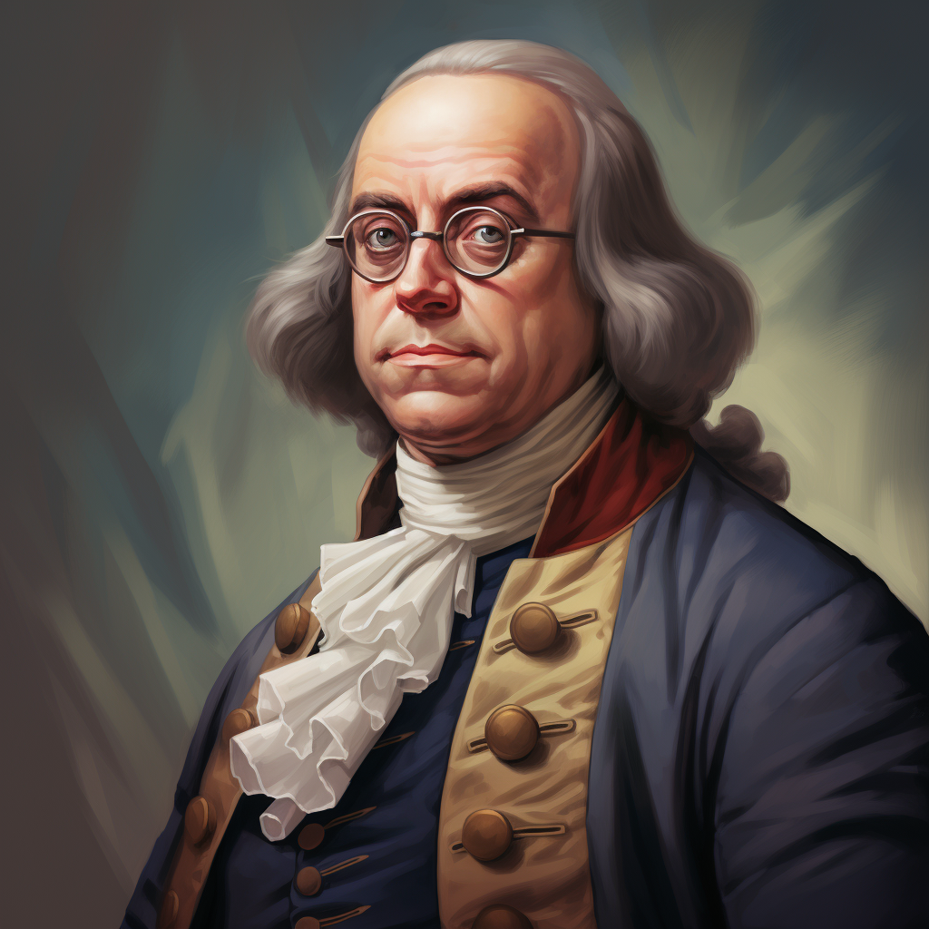 Portrait of handsome Benjamin Franklin