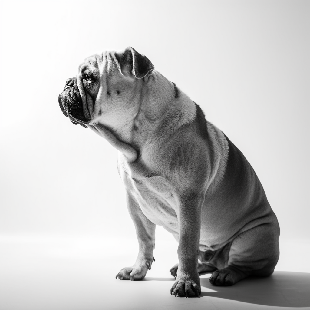 Handsome Bulldog Facing Light