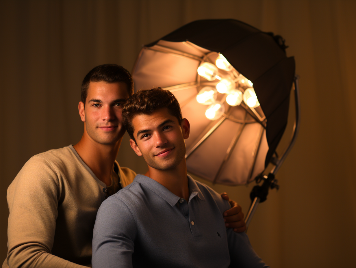 Studio Photography of Handsome Gay Couple