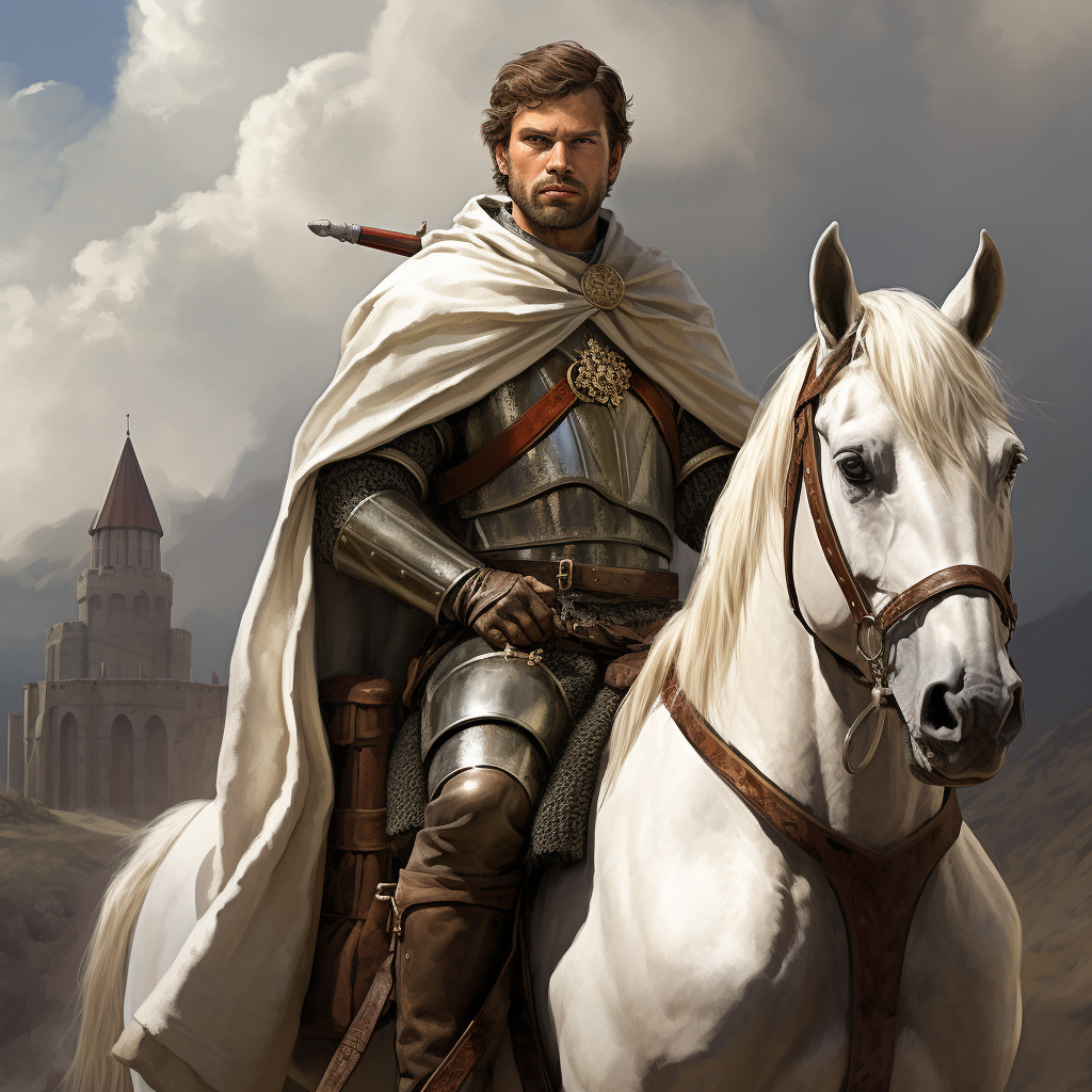 Handsome Knights Templar on Horseback