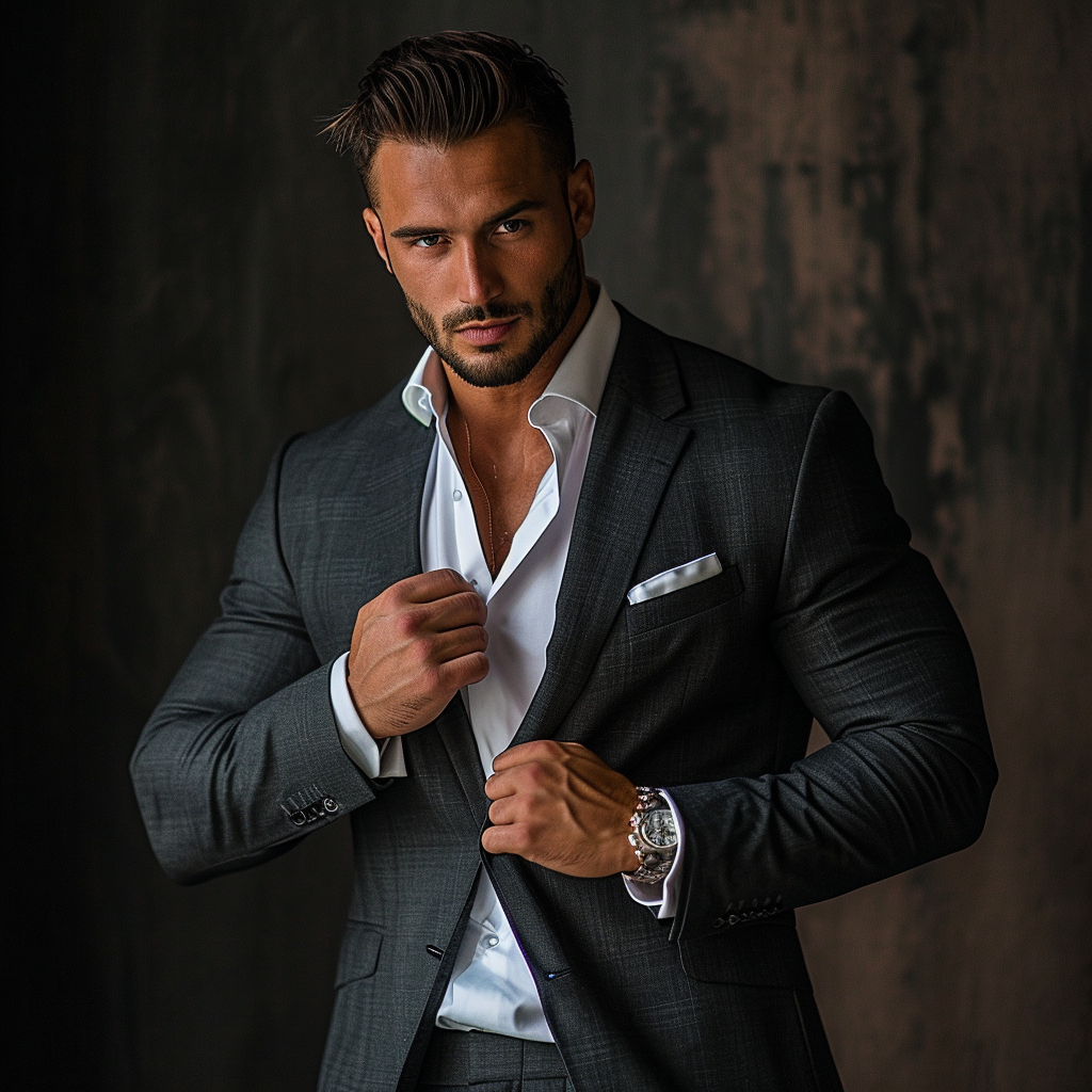 Muscular guy in suit - alpha male