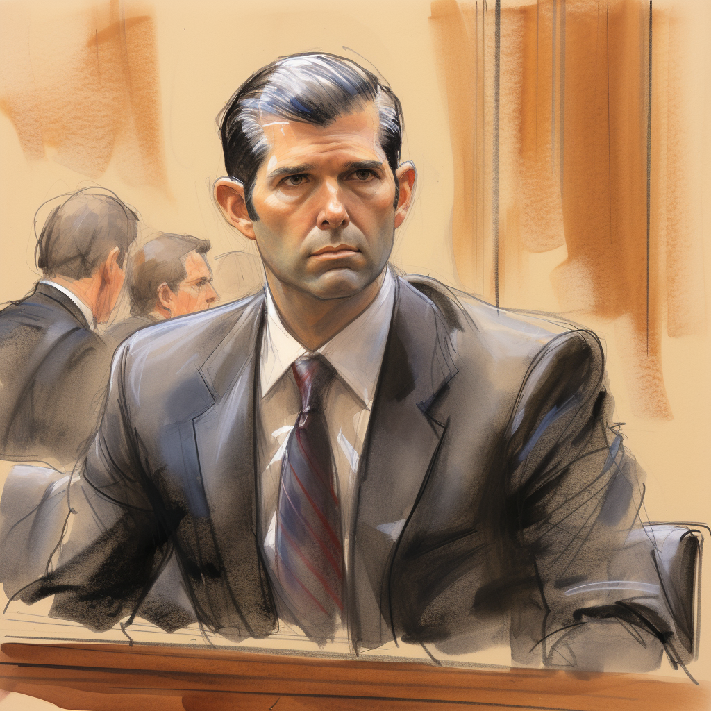 Courtroom Sketch of a Handsome Donald Trump Jr