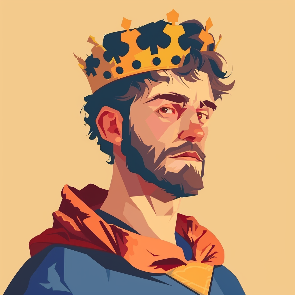 Handsome man with crown portrait image