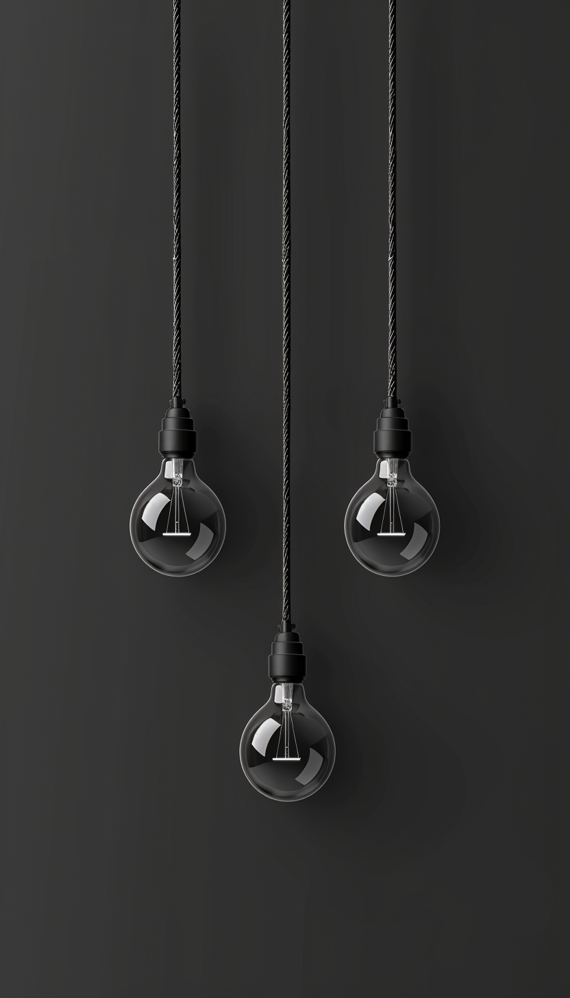 Simple hanging LED bulbs illustration