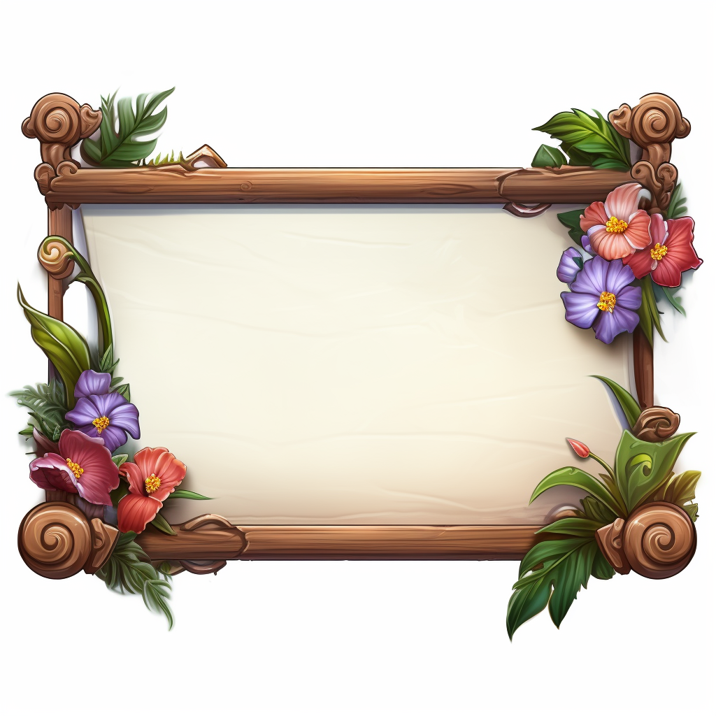 Hanging sign with flower border