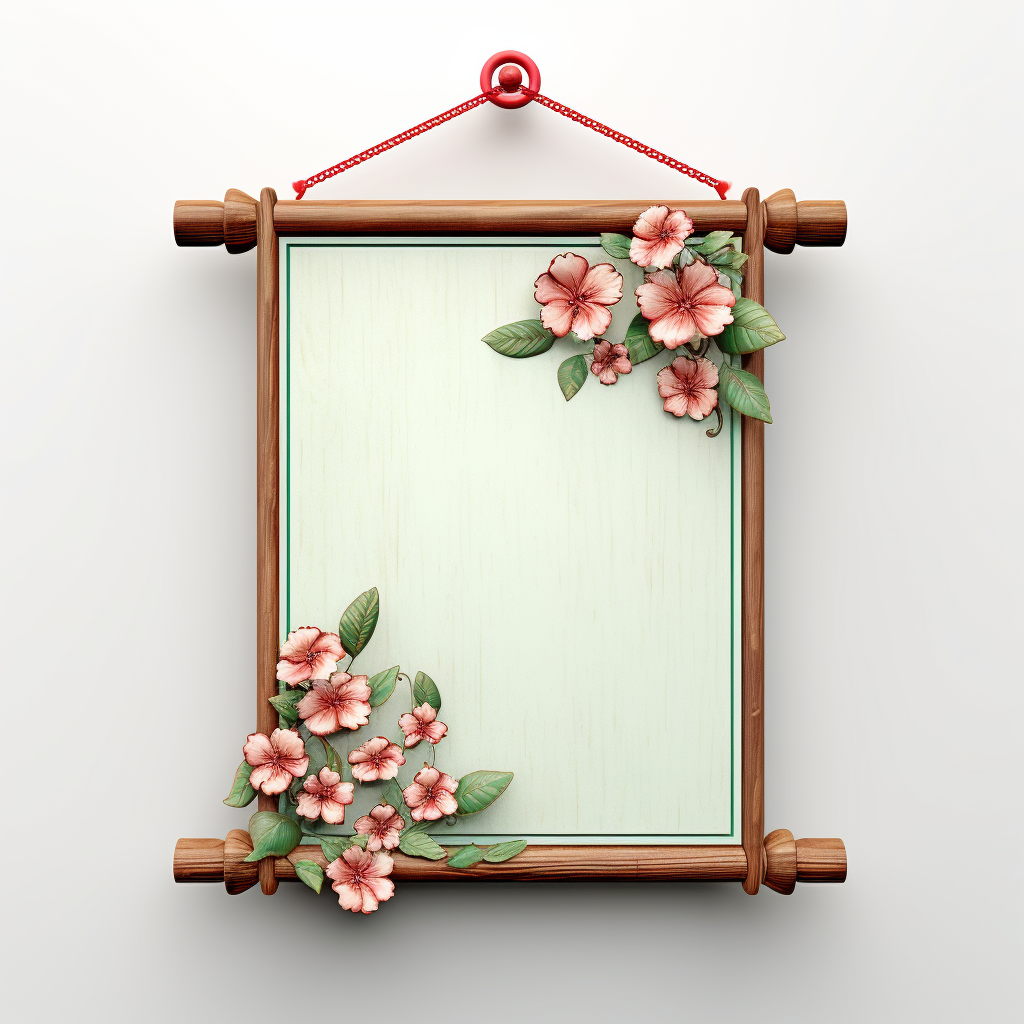 3D hanging sign with flower border