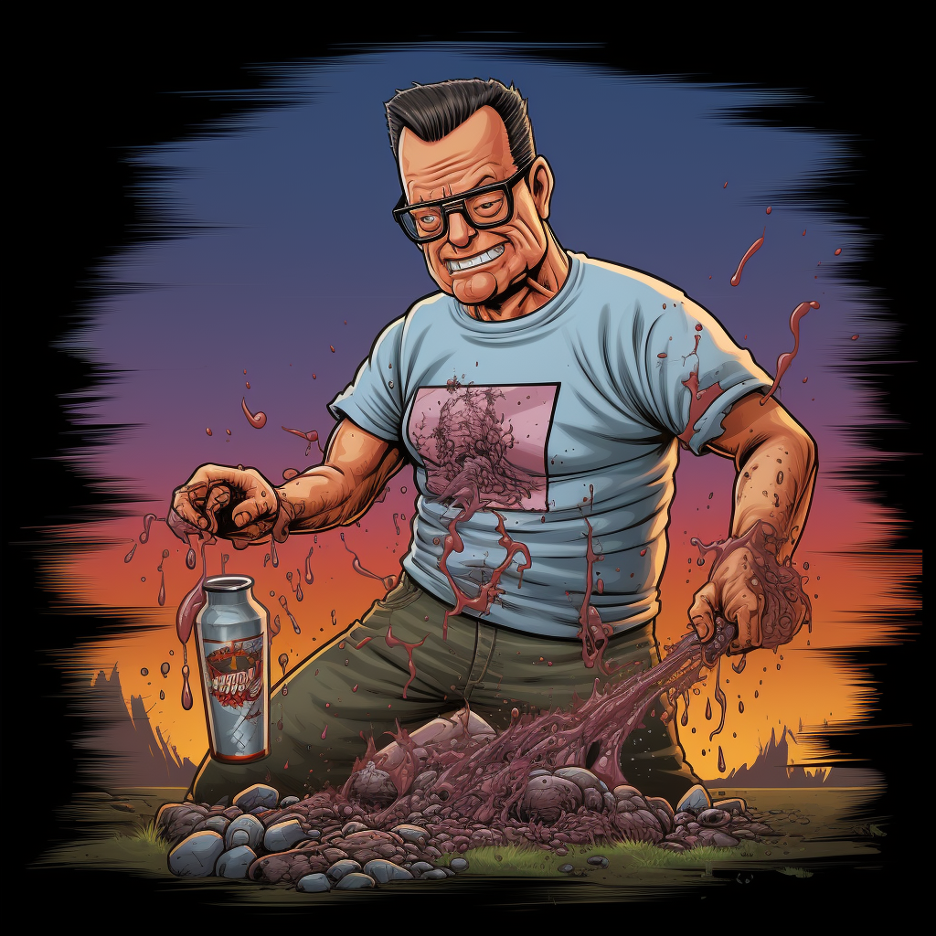 Hank Hill shooting Kamehameha at charcoal bag