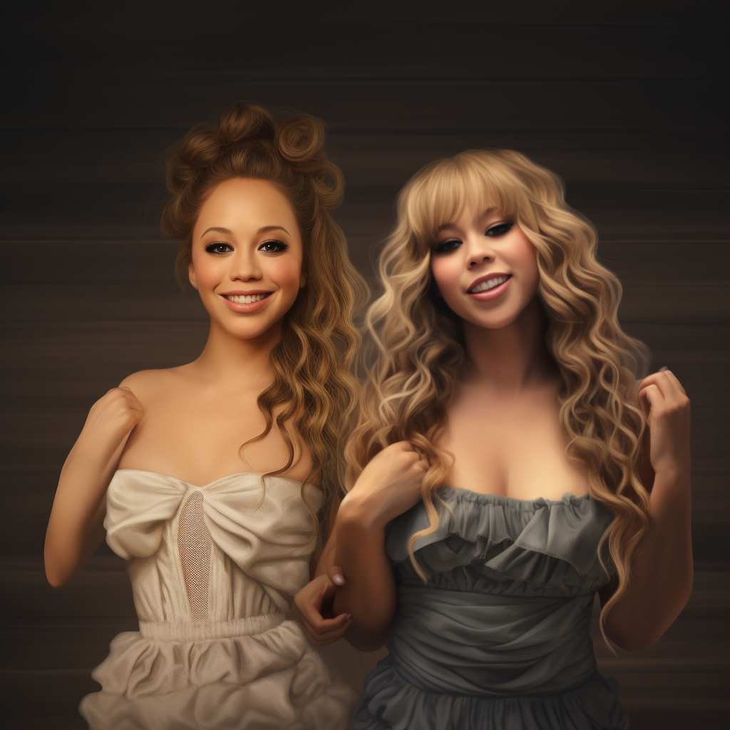 Realistic photo of Hannah and Mariah Carey ?