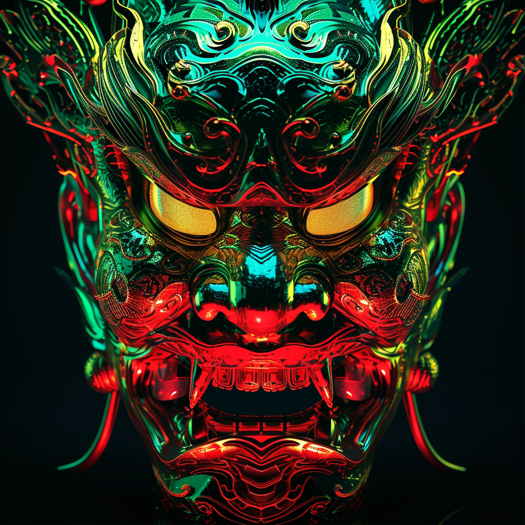 Colorful Hannya Mask Art