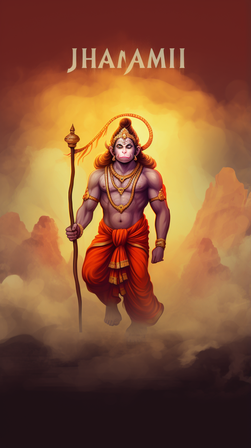 Lord Hanuman illustration on abstract background