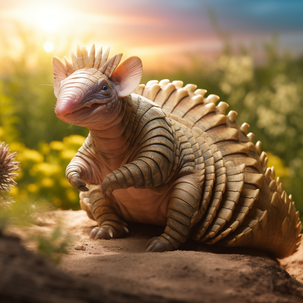 Joyful Armadillo in Paradise