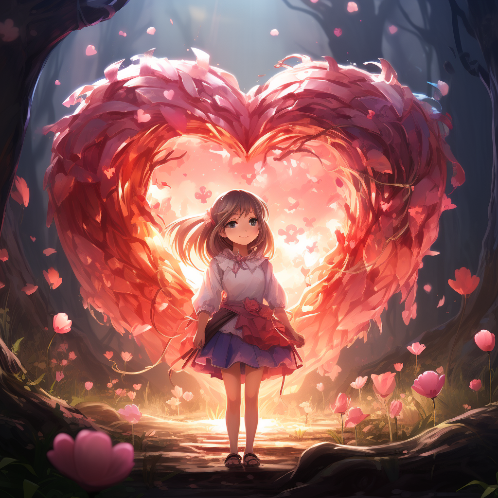 Anime heart symbolizing happiness and friendship