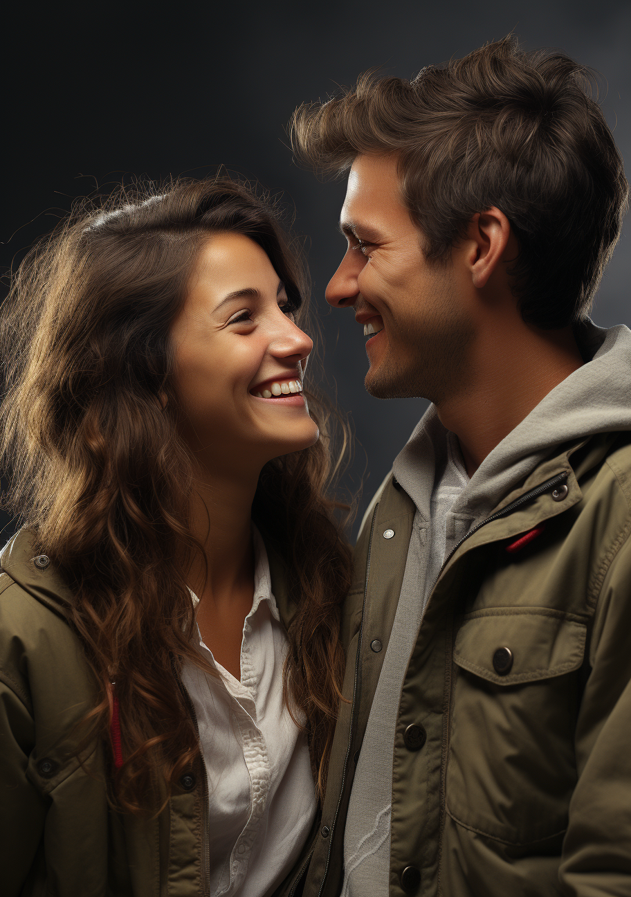 Closeup of Happy and Surprised Couple