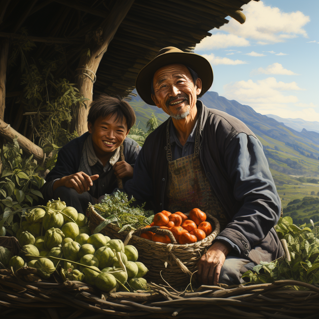 Happy Asian Farmers Picture