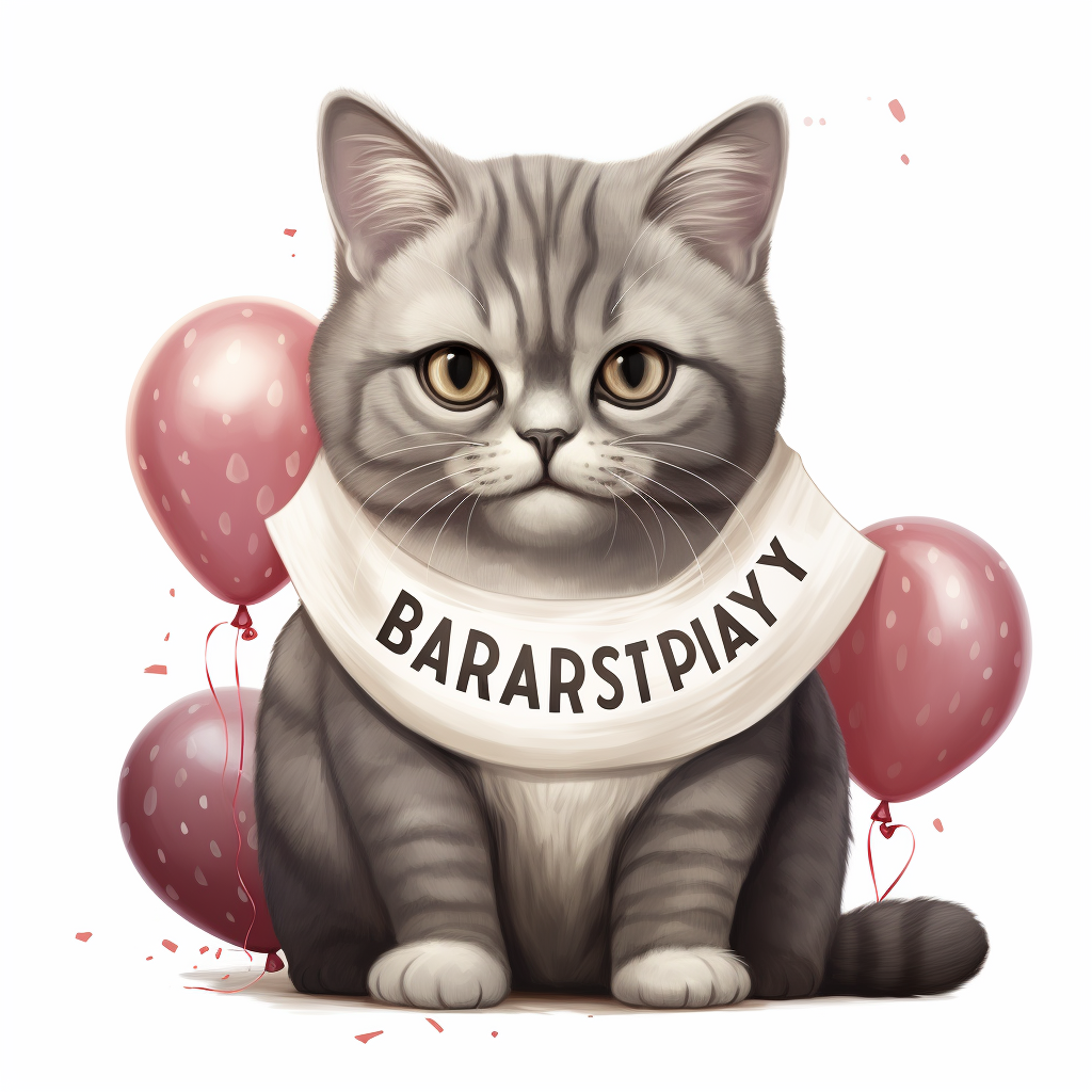 Cute grey cat with hazel eyes for Saely Maria's birthday