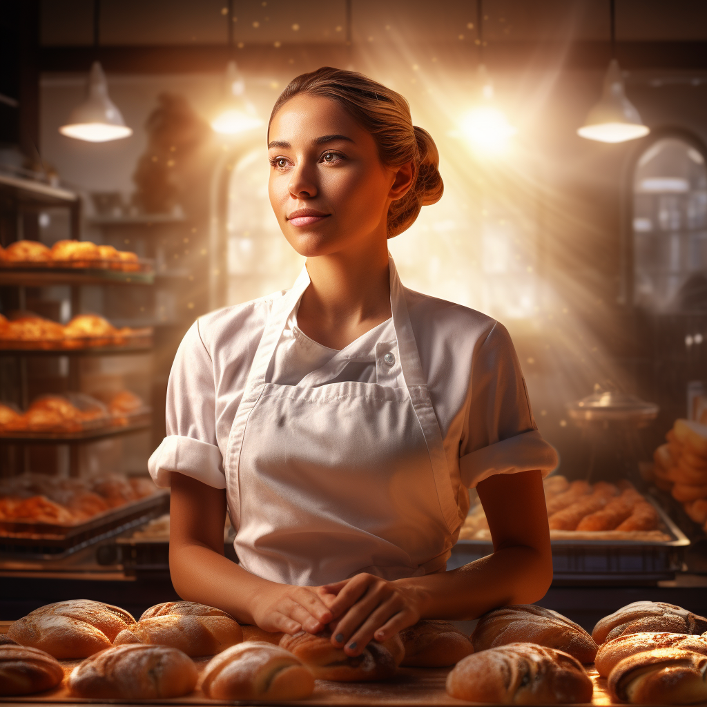 Professional bakery chef in modern kitchen