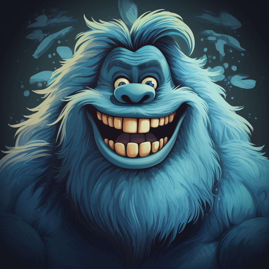 Happy Bigfoot in Bluey Style