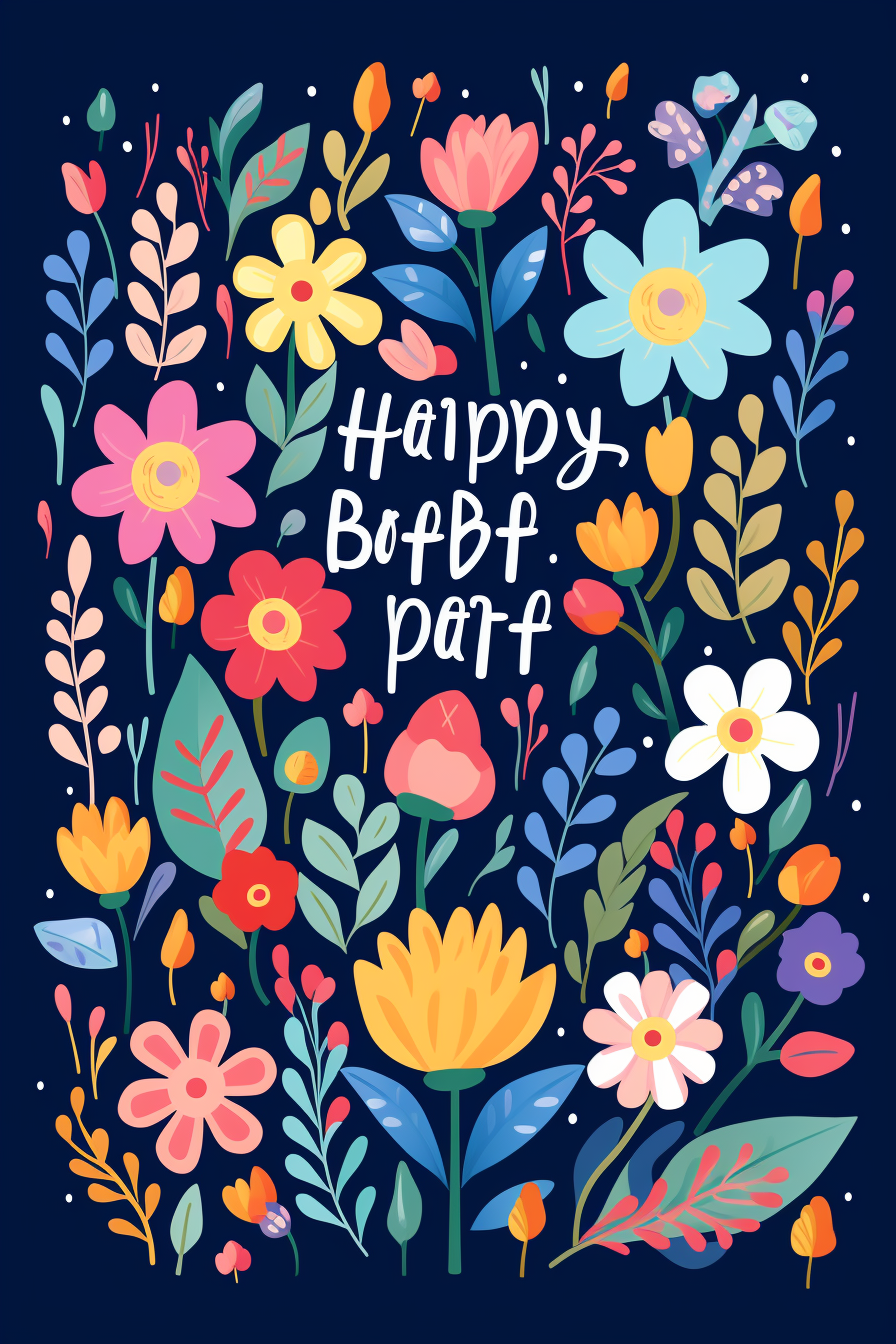 Happy Birthday Flowers Pattern