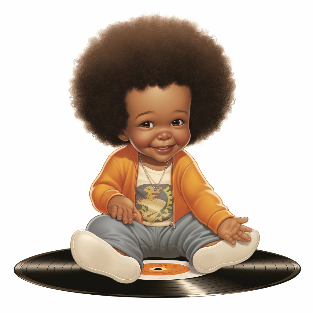 Cute black baby with Afro hair