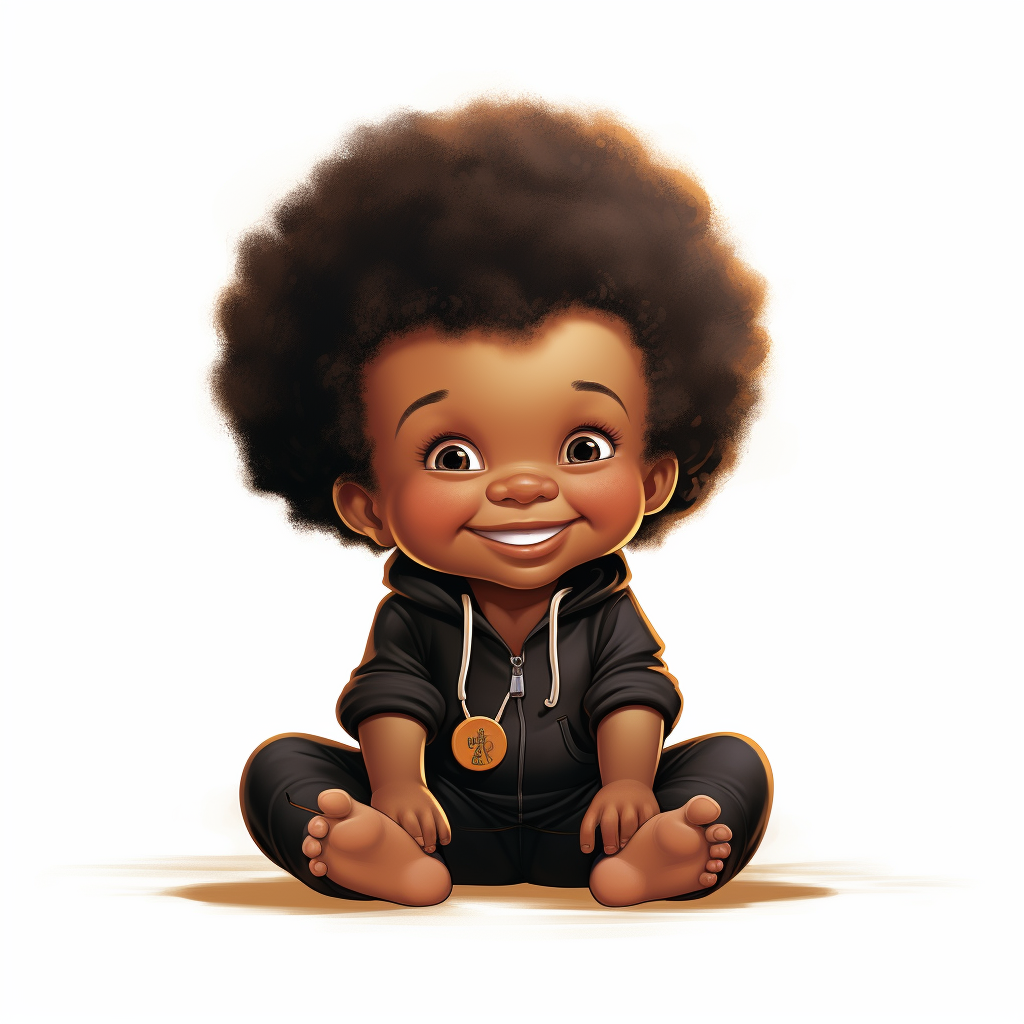 Adorable Black Baby with Afro Hair