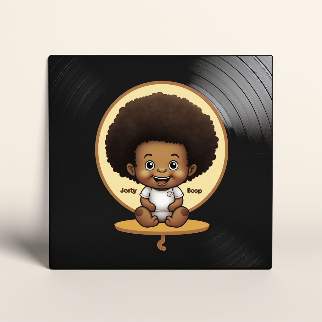 Back view of happy black baby with Afro hair