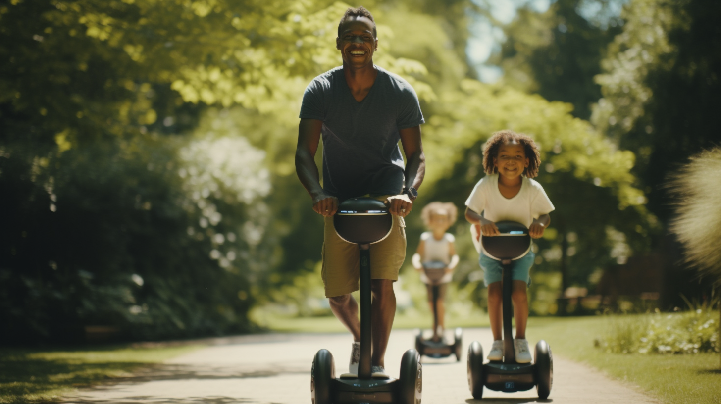 Happy black man playing with twin children in park