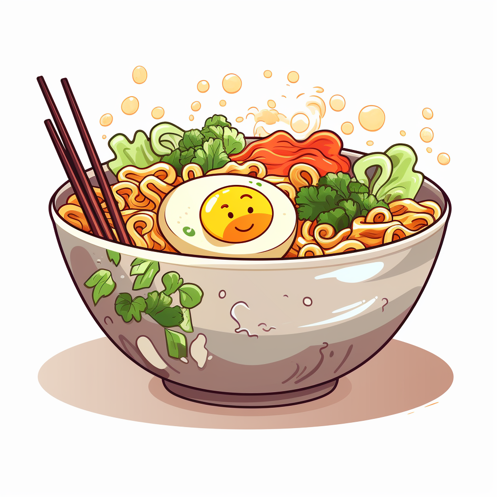 Happy bowl of delicious ramen