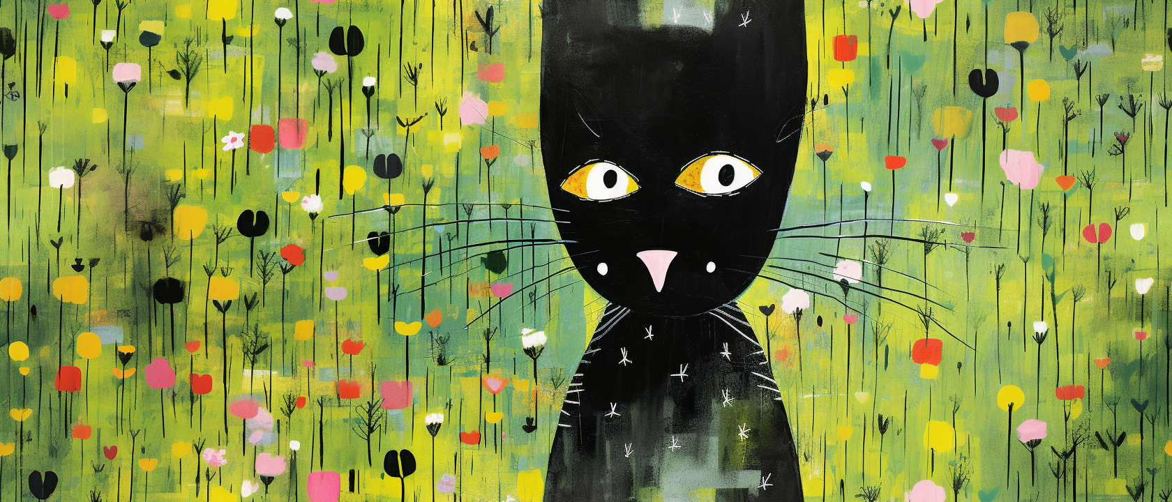 Happy cat painting by John Lurie