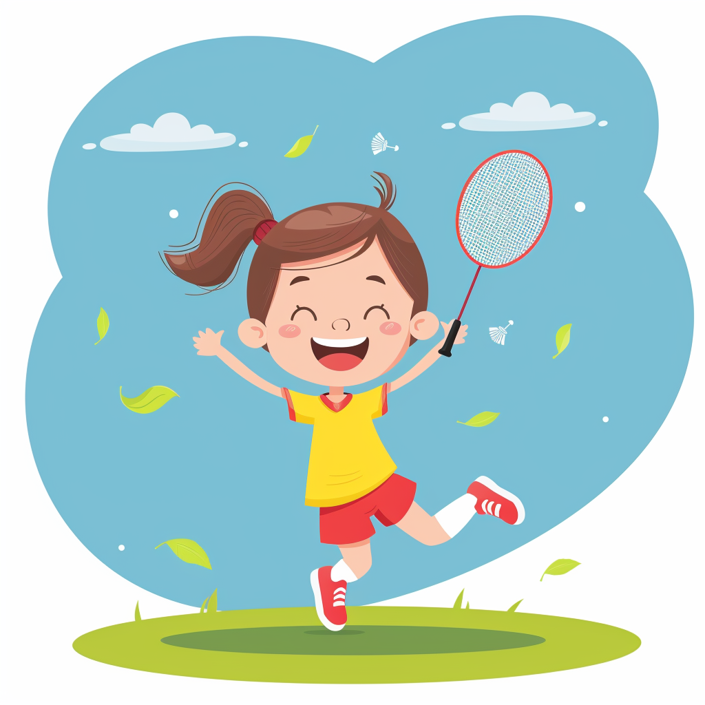 happy child badminton play