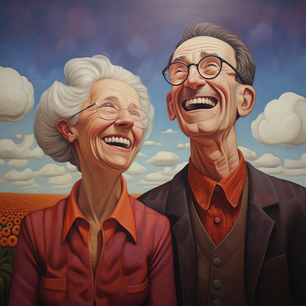 Smiling couple in love