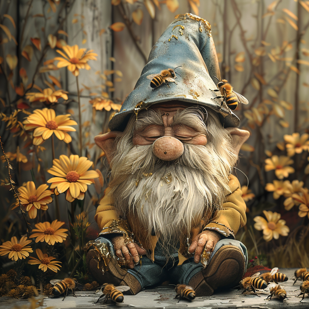 Cute gnome with big hat