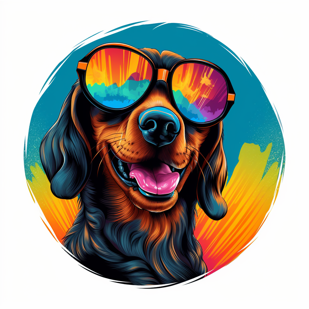 Cute dachshund in sunglasses