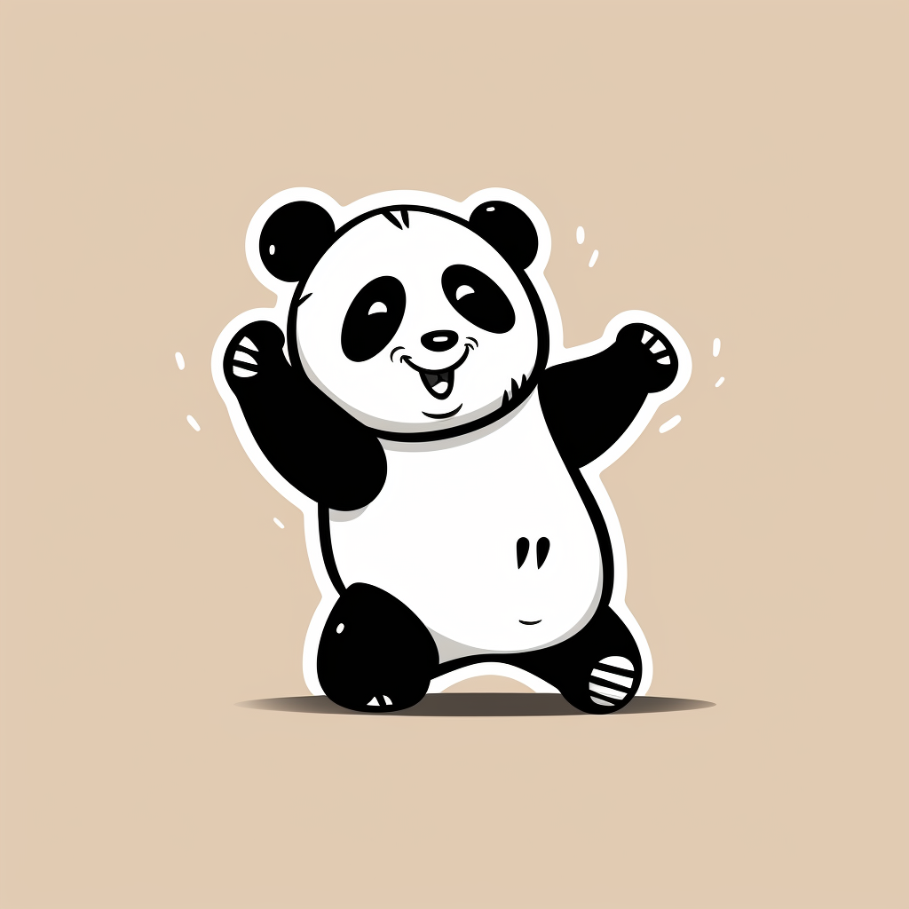 Happy Dancing Panda Illustration