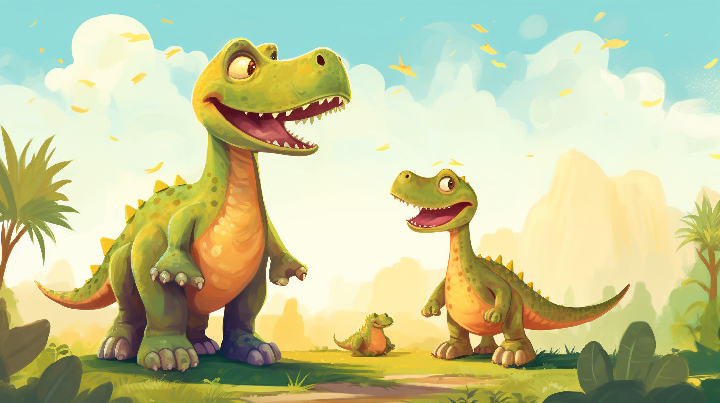 Happy dinosaurs vector illustration for children